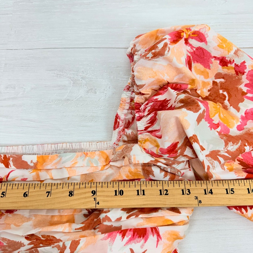 Abercrombie & Fitch Emerson Floral Print Mini Dress XS Square Neck Puff Sleeves - Picture 11 of 16